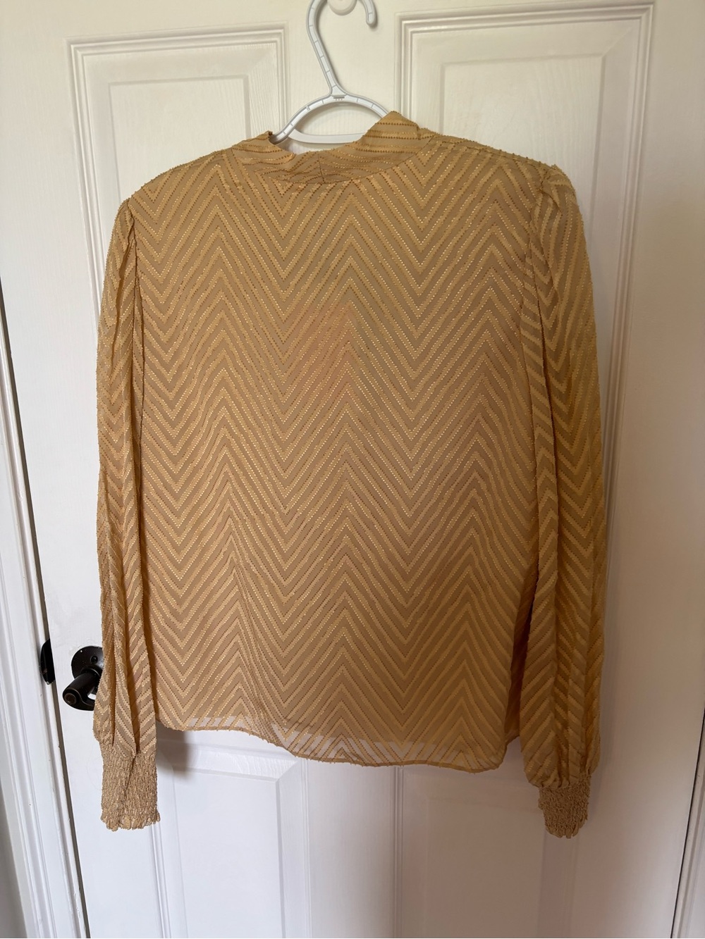 LK Bennett Polly Long Sleeve Silk Blend Devoré Top NWT - Picture 4 of 6
